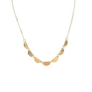 Vintage 14K Gold Filled Necklace Hammered Half Moon Textured Celestial Boho